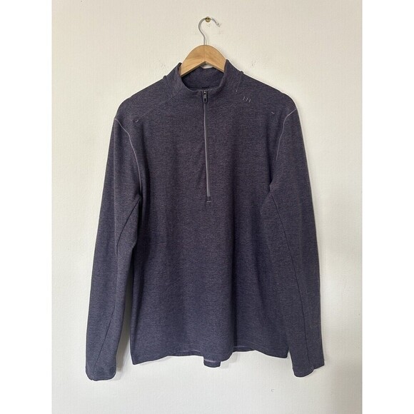 Lululemon Surge Warm 1/2 Zip Mens L Purple Pullover Long Sleeve Run Reflective - Picture 1 of 4